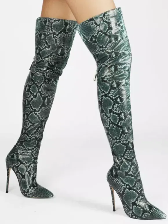 Cuissardes pour femmes bottes à bout pointu et talons hauts cuissardes