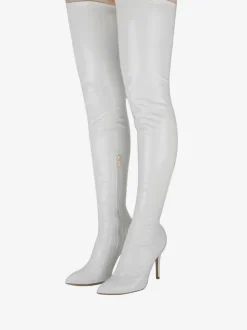 Cuissardes à Talon Aiguille pour Femme en Cuir Verni Brillant