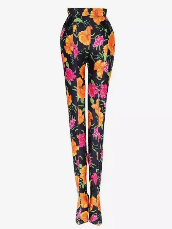 Cuissards Bout Pointu Talon Aiguille Tissu Élastique Pour Femmes