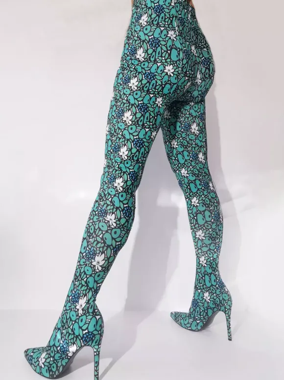 Cuissards Bout Pointu Talon Aiguille Tissu Élastique Pour Femmes