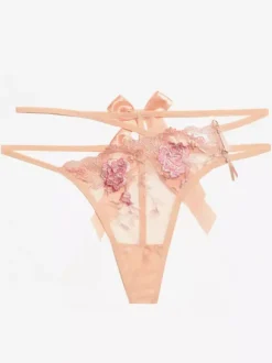 Culotte Sexy Femme Nue 1 Pièce Dentelle Sous-Vêtements Lingerie à Lacet