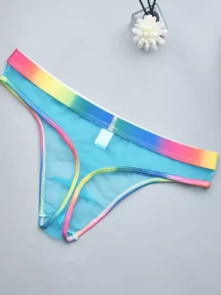 Culotte sexy pour homme Lingerie transparente bleue pour homme
