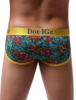 Culotte Sexy Pour Hommes Jaune Imprimé Rayon Tanga Lingerie Hommes