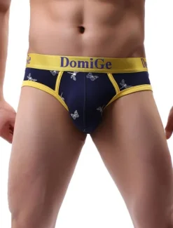 Culotte Sexy Pour Hommes Jaune Imprimé Rayon Tanga Lingerie Hommes