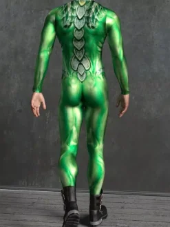 Cyberpunk Combinaisons Zentai à motifs Combinaison camouflage caméléon vert Body imprimé 3D Texture peau de reptile