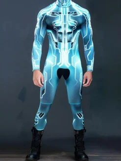 Cyberpunk Combinaisons zentai motifs Halloween Combinaison Cyberpunk pour homme armure mécanique costume de cosplay combinaison élastique steampunk