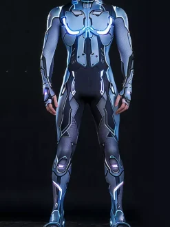 Cyberpunk Combinaisons zentai motifs Halloween Combinaison Cyberpunk pour homme armure mécanique costume de cosplay combinaison élastique steampunk