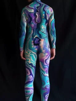 Cyberpunk Combinaisons zentai motifs Halloween Combinaison Cyberpunk pour homme armure mécanique costume de cosplay combinaison élastique steampunk
