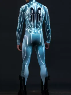 Cyberpunk Combinaisons zentai motifs Halloween Combinaison Cyberpunk pour homme armure mécanique costume de cosplay combinaison élastique steampunk