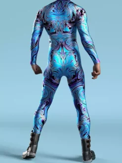 Cyberpunk Combinaisons zentai motifs Halloween Combinaison Catsuit à fermeture éclair pour homme adulte imprimée en 3D pour jeu fête zentai cosplay festival rave robot