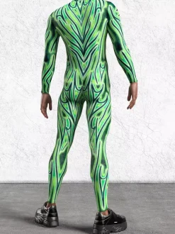 Cyberpunk Combinaisons zentai motifs Halloween Combinaison Catsuit à fermeture éclair pour homme adulte imprimée en 3D pour jeu fête zentai cosplay festival rave robot