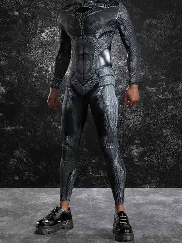 Cyberpunk Combinaisons zentai motifs Halloween Combinaison Catsuit à fermeture éclair pour homme adulte imprimée en 3D pour jeu fête zentai cosplay festival rave robot