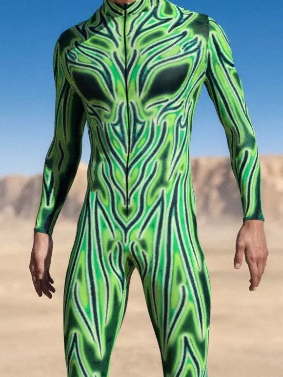 Cyberpunk Combinaisons zentai motifs Halloween Combinaison Catsuit à fermeture éclair pour homme adulte imprimée en 3D pour jeu fête zentai cosplay festival rave robot
