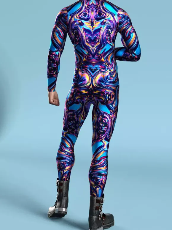 Cyberpunk Combinaisons zentai motifs Halloween Combinaison Catsuit à fermeture éclair pour homme adulte imprimée en 3D pour jeu fête zentai cosplay festival rave robot