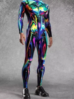 Cyberpunk Combinaisons zentai motifs Combinaison imprimée Halloween combinaison intégrale pour soirées à thème