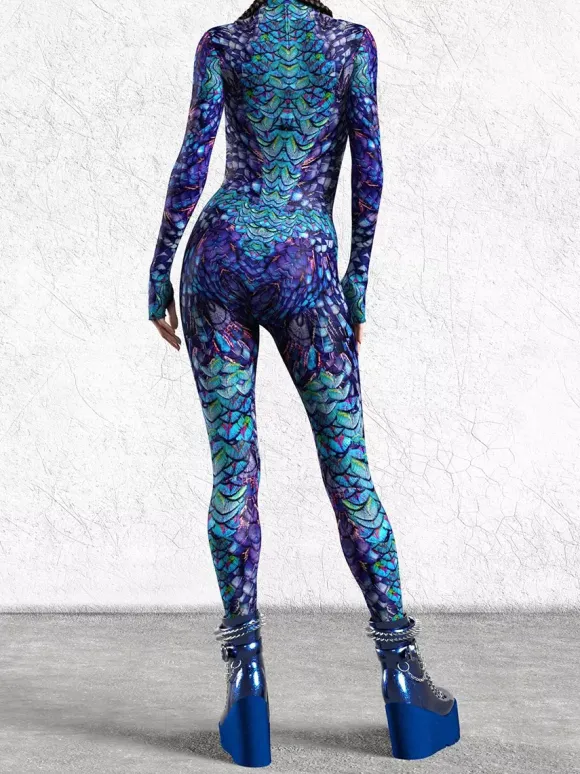 Cyberpunk Combinaisons zentai motifs Halloween Combinaison zentai pour femme style punk hyun couleur