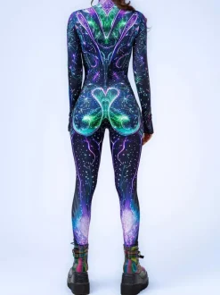 Cyberpunk Combinaisons zentai motifs Halloween Combinaison zentai pour femme style punk hyun couleur