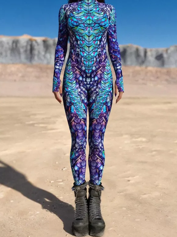Cyberpunk Combinaisons zentai motifs Halloween Combinaison zentai pour femme style punk hyun couleur