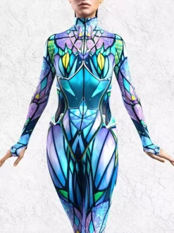 Cyberpunk Combinaisons zentai motifs Halloween Combinaison zentai pour femme style punk hyun couleur