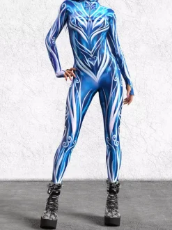 Cyberpunk Combinaisons zentai motifs Halloween Combinaison zentai pour femme style punk hyun couleur