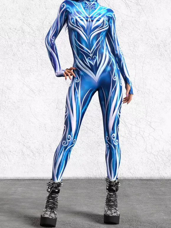 Cyberpunk Combinaisons zentai motifs Halloween Combinaison zentai pour femme style punk hyun couleur