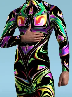 Cyberpunk Combinaisons zentai motifs Halloween Combinaison Cyberpunk musclée pour homme et femme motif 3D coloré costume de cosplay costume steampunk fête d'Halloween spectacle zentai