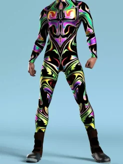 Cyberpunk Combinaisons zentai motifs Halloween Combinaison Cyberpunk musclée pour homme et femme motif 3D coloré costume de cosplay costume steampunk fête d'Halloween spectacle zentai