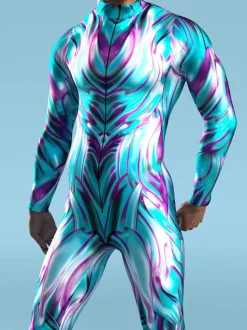 Cyberpunk Combinaisons zentai motifs Halloween Combinaison Cyberpunk musclée pour homme et femme motif 3D coloré costume de cosplay costume steampunk fête d'Halloween spectacle zentai
