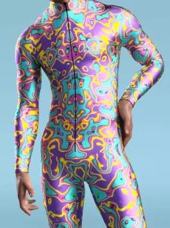 Cyberpunk Combinaisons zentai motifs Halloween Combinaison Cyberpunk musclée pour homme et femme motif 3D coloré costume de cosplay costume steampunk fête d'Halloween spectacle zentai