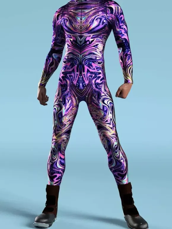 Cyberpunk Combinaisons zentai motifs Halloween Combinaison Zentai pour enfants hommes et femmes costume slim imprimé multicolore tenue de fête de festival fermeture éclair sur le devant