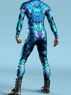Cyberpunk Combinaisons zentai motifs Halloween Combinaison Zentai pour enfants hommes et femmes costume slim imprimé multicolore tenue de fête de festival fermeture éclair sur le devant