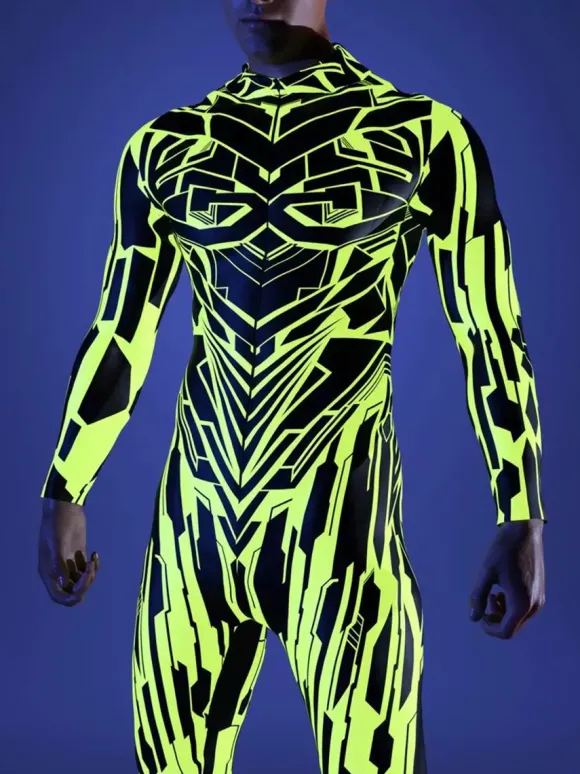 Cyberpunk Combinaisons zentai motifs Halloween Combinaison Zentai pour enfants hommes et femmes costume slim imprimé multicolore tenue de fête de festival fermeture éclair sur le devant