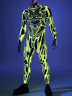 Cyberpunk Combinaisons zentai motifs Halloween Combinaison Zentai pour enfants hommes et femmes costume slim imprimé multicolore tenue de fête de festival fermeture éclair sur le devant