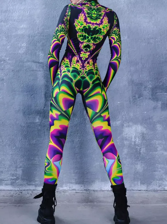 Cyberpunk Combinaisons zentai motifs Halloween Combinaison sexy pour femme motif papillon couleur unie pour Halloween pour adultes taille haute sport cosplay