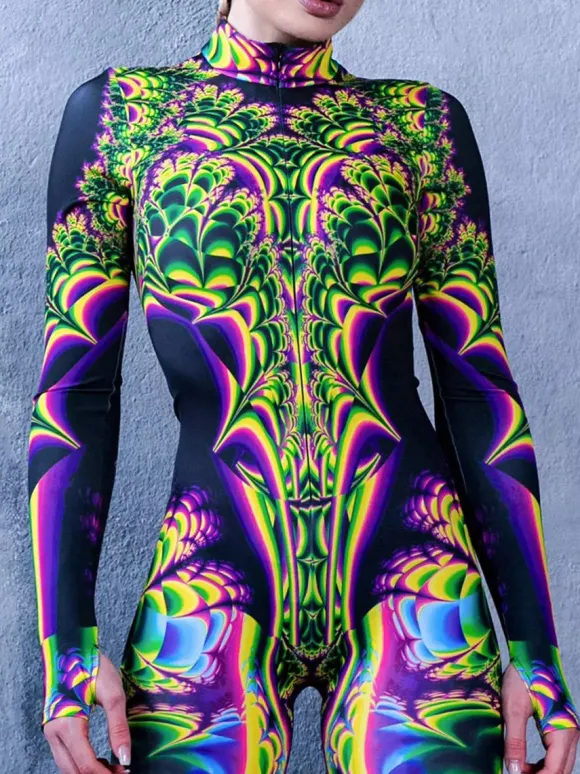 Cyberpunk Combinaisons zentai motifs Halloween Combinaison sexy pour femme motif papillon couleur unie pour Halloween pour adultes taille haute sport cosplay