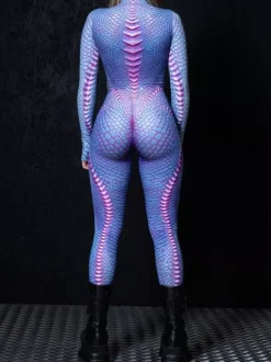 Cyberpunk Combinaisons zentai motifs Halloween Combinaison sexy pour femme motif papillon couleur unie pour Halloween pour adultes taille haute sport cosplay