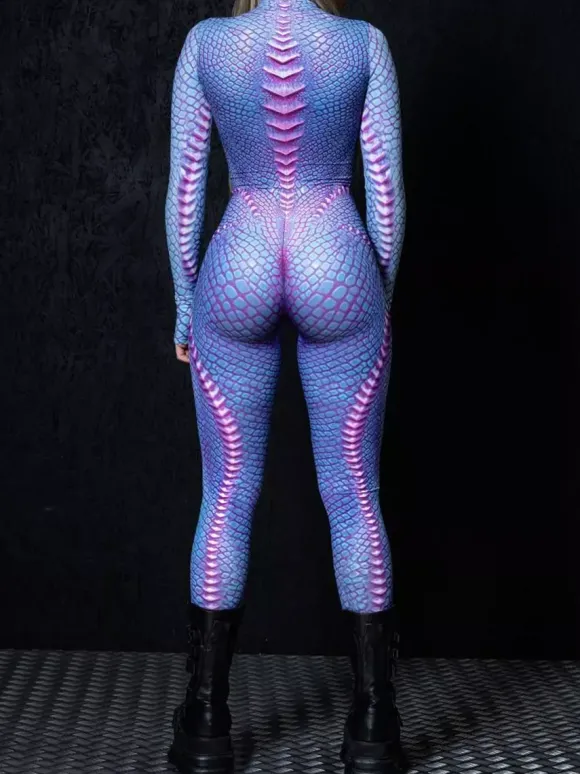 Cyberpunk Combinaisons zentai motifs Halloween Combinaison sexy pour femme motif papillon couleur unie pour Halloween pour adultes taille haute sport cosplay