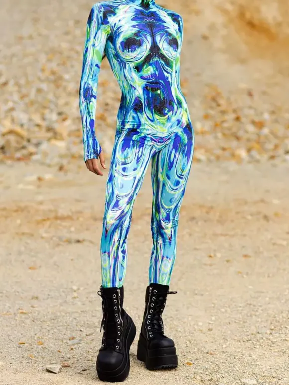 Cyberpunk Combinaisons zentai motifs Halloween Combinaison sexy pour femme motif papillon couleur unie pour Halloween pour adultes taille haute sport cosplay