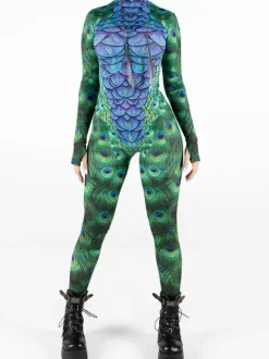 Cyberpunk Combinaisons zentai motifs Halloween Combinaison sexy pour femme motif papillon couleur unie pour Halloween pour adultes taille haute sport cosplay