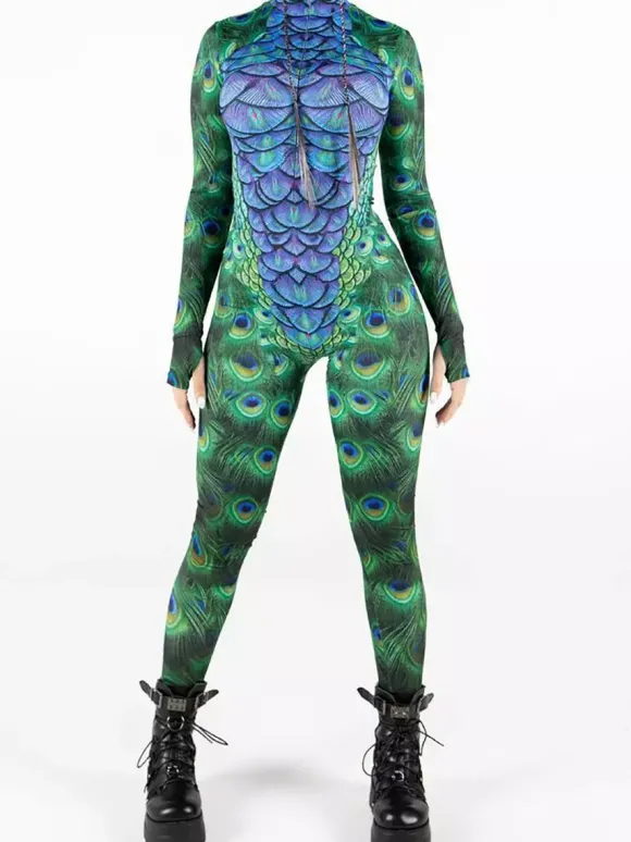 Cyberpunk Combinaisons zentai motifs Halloween Combinaison sexy pour femme motif papillon couleur unie pour Halloween pour adultes taille haute sport cosplay