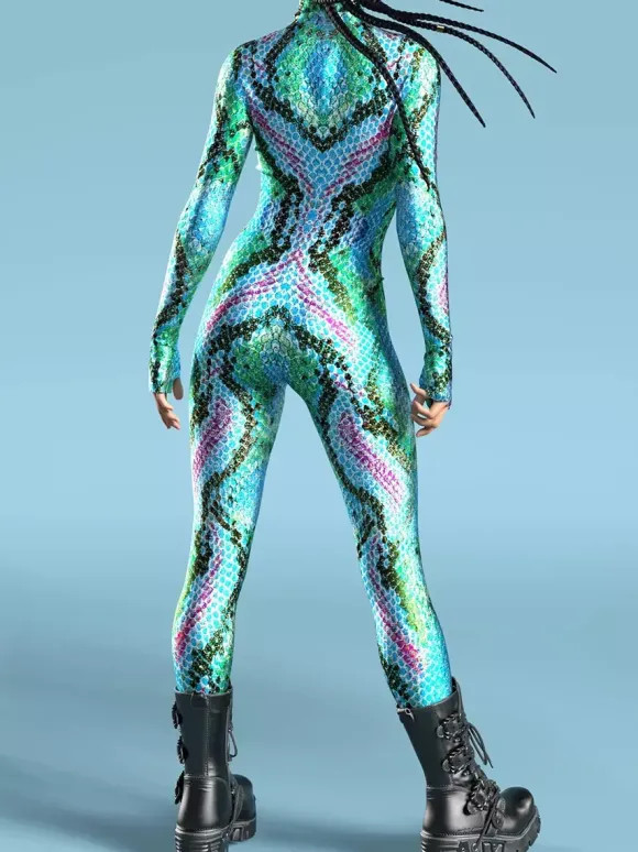Cyberpunk Combinaisons zentai motifs Halloween Combinaison zentai pour adulte imprimé écailles de poisson lycra et spandex costumes sexy
