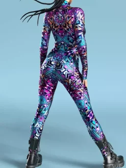 Cyberpunk Combinaisons zentai motifs Halloween Combinaison zentai pour adulte imprimé écailles de poisson lycra et spandex costumes sexy