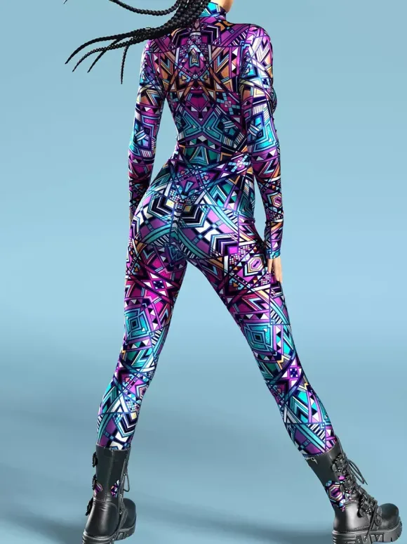 Cyberpunk Combinaisons zentai motifs Halloween Combinaison zentai pour adulte imprimé écailles de poisson lycra et spandex costumes sexy