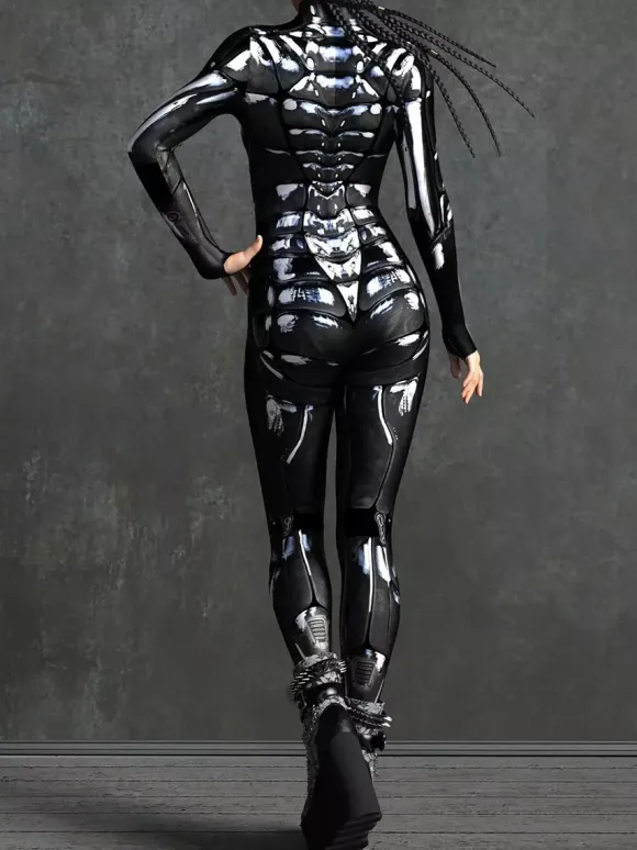 Cyberpunk Combinaisons zentai motifs Halloween Combinaison zentai pour adulte imprimé écailles de poisson lycra et spandex costumes sexy