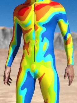 Cyberpunk Combinaisons zentai motifs Halloween Combinaison zentai colorée de science-fiction pour adulte tenue cyberpunk Burning Man fête de vacances tenues de couple rave