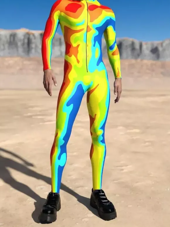 Cyberpunk Combinaisons zentai motifs Halloween Combinaison zentai colorée de science-fiction pour adulte tenue cyberpunk Burning Man fête de vacances tenues de couple rave