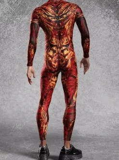 Cyberpunk Combinaisons zentai motifs Halloween Combinaison zentai colorée de science-fiction pour adulte tenue cyberpunk Burning Man fête de vacances tenues de couple rave