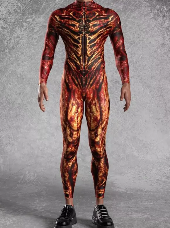 Cyberpunk Combinaisons zentai motifs Halloween Combinaison zentai colorée de science-fiction pour adulte tenue cyberpunk Burning Man fête de vacances tenues de couple rave