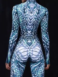Cyberpunk Combinaisons zentai motifs Halloween Combinaisons de cosplay pour adultes personnages d'anime imprimé numérique 3D body caitsuit costumes de scène pour spectacle de yoga aérien