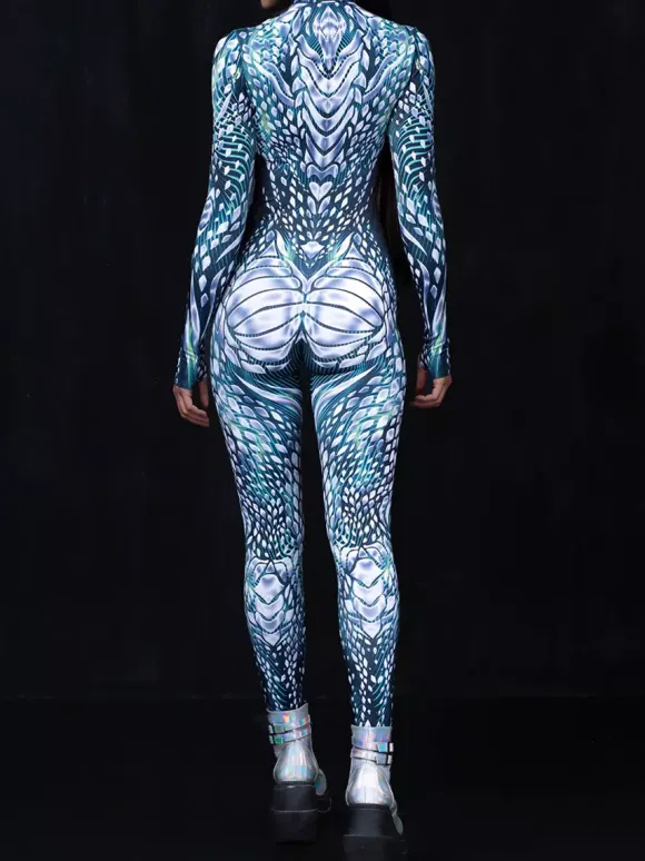 Cyberpunk Combinaisons zentai motifs Halloween Combinaisons de cosplay pour adultes personnages d'anime imprimé numérique 3D body caitsuit costumes de scène pour spectacle de yoga aérien